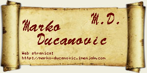 Marko Ducanović vizit kartica